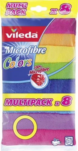 Švédská utěrka Vileda Microfibre Colors Multipack - mikrovlákno, 30x30 cm, 8 barev