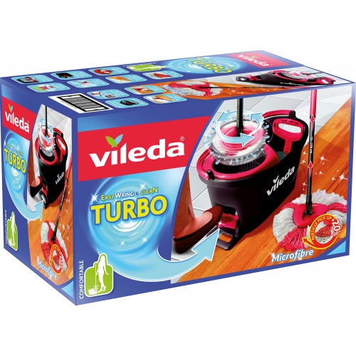 Úklidový set Vileda Easy Wring & Clean Turbo - s třásňovým rotačním mopem, s nášlapným pedálem