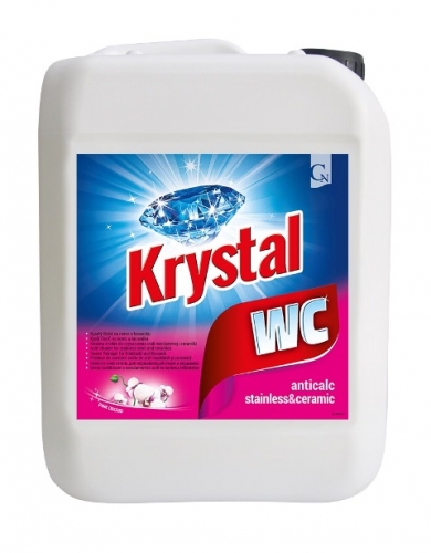 Kyselý čistící prostředek na nerez a keramiku Krystal WC - růžový, 5 l