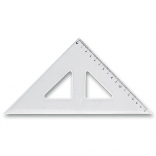 Plastové pravítko trojúhelník s ryskou - 16 cm, transparentní