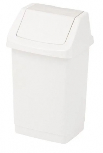 Výklopný odpadkový koš Curver Click-It 9 l - plastový, bílý