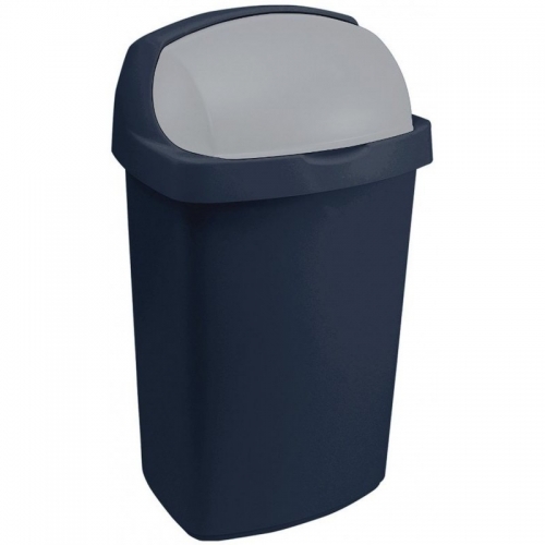 Výklopný odpadkový koš Curver Roll Top 25 l - plastový, modrý/stříbrný