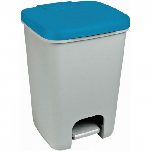 Pedálový odpadkový koš Curver Essentials 20 l - plastový, šedý/modrý