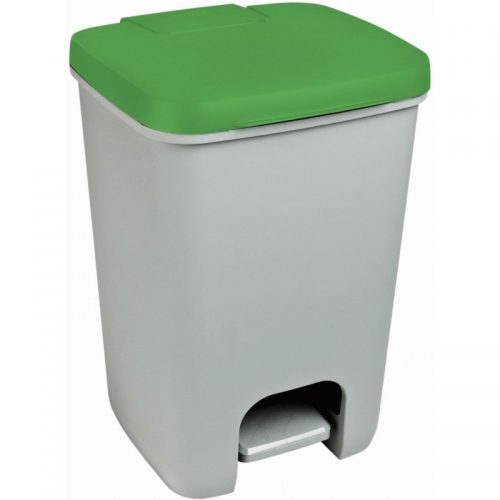 Pedálový odpadkový koš Curver Essentials 20 l - plastový, šedý/zelený