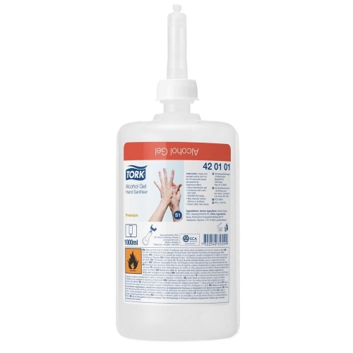 Dezinfekční gel na ruce Tork Alcohol 420103 - 1000 dávek, systém S1, 1 l
