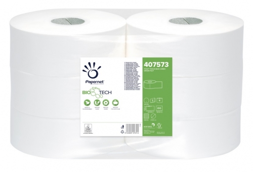 Toaletní papír Papernet BioTech Maxi Jumbo 270 407573 - dvouvrstvý, 100% celulóza, 247 m, 6 rolí