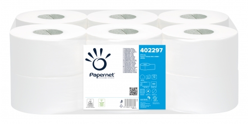 Toaletní papír Papernet Jumbo 190 402297 - dvouvrstvý, 100% celulóza, 140 m, 459 útržků, 12 rolí