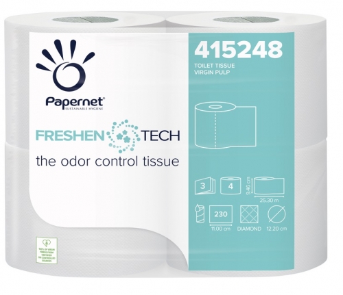 Toaletní papír Papernet FreshenTech 415248 - třívrstvý, 100% celulóza, 25,3 m, 4 role