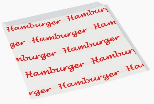 Papírový sáček na burgery - s potiskem, 16x17 cm, bílý, 500 ks