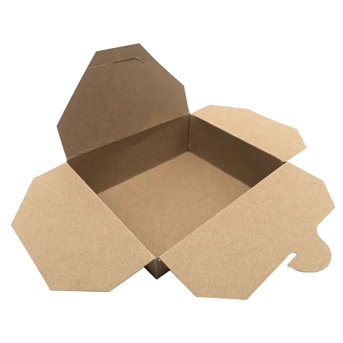 Papírový menu box 700 ml – 11x9x6,5 cm, kraft, hnědý, 50 ks