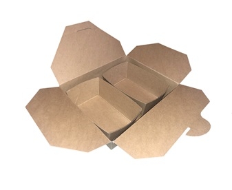 Papírový menu box 1000 ml – 15x12x5 cm, kraft, hnědý, 50 ks