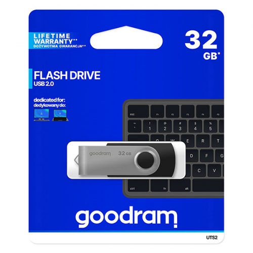USB Flash disk Goodram UTS2 16 GB - 2.0, kovový, černý