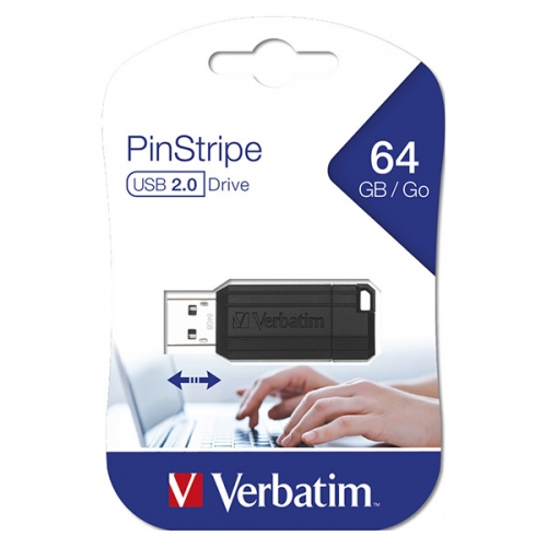 USB Flash disk Verbatim PinStripe 64 GB - 2.0, černý