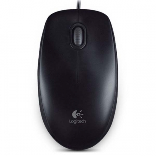 Drátová myš Logitech B100 - optická, 3 tlačítka, kolečko, černá