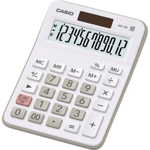 Stolní kalkulačka Casio MX 12B WE - 1 řádek, 12 znaků, bílá
