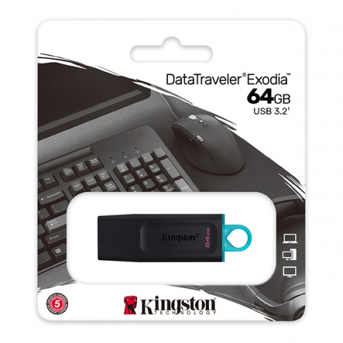 USB Flash disk Kingston Data Traveler Exodia 64 GB - 3.0, plastový, černý