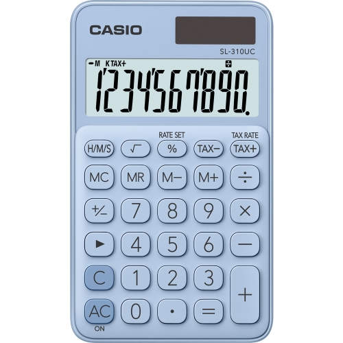 Stolní kalkulačka Casio SL 310UC LB - 1 řádek, 10 znaků, světle modrá