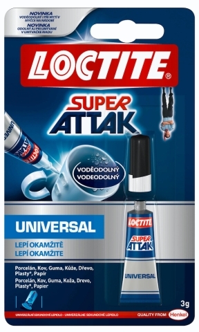 Vteřinové lepidlo Loctite Super Attak Universal - voděodolné, 3 g