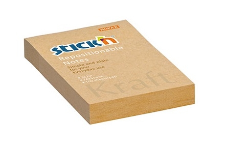 Samolepící bloček Stick n Hopax Kraft Notes - 76x51 mm, 100 listů, hnědý