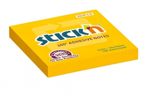Samolepící bloček Stick n Hopax 360° Adhesive Notes - 76x76 mm, 100 listů, oranžový