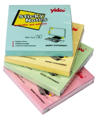Samolepící bloček Sticky Notes - 75x75 mm, 100 listů, pastel, žlutý