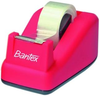 Odvíječ lepící pásky Bantex - 19x33 m, plastový, růžový