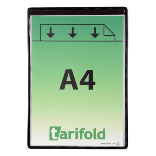 Magnetický rámeček s kapsou Tarifold - A4 na výšku, otevřený shora, černý, 5 ks