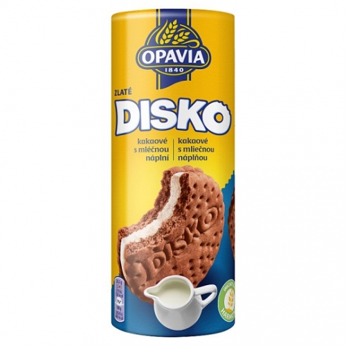 Sušenky Opavia Disko - tmavé s mléčnou náplní, 169 g