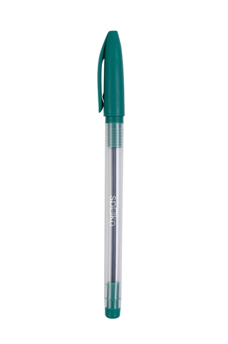 Jednorázové kuličkové pero Spoko - 0,5 mm, plastové, zelené