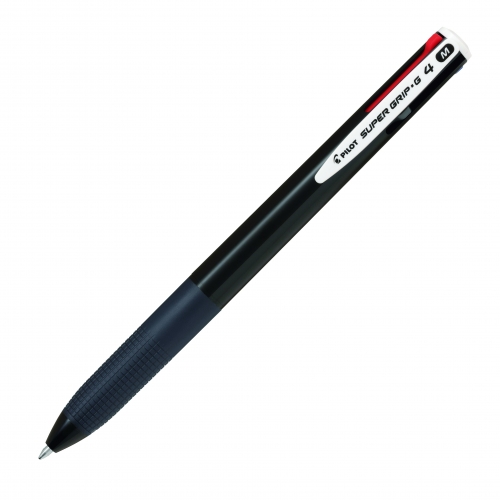 Čtyřbarevné kuličkové pero Pilot Super Grip-G4 - 0,27 mm, plastové, černé