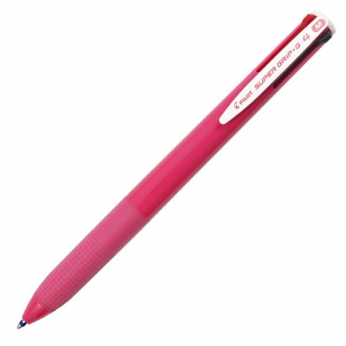 Čtyřbarevné kuličkové pero Pilot Super Grip-G4 -0,27 mm, plastové, růžové