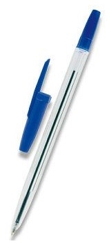 Jednorázové kuličkové pero - 1 mm, plastové, modré