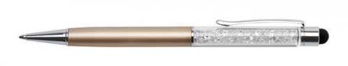 Luxusní kuličkové pero Touch Art Crystella Swarovski – 0,7 mm, bílý krystal, zlaté