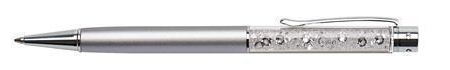 Luxusní kuličkové pero Art Crystella Swarovski – 0,7 mm, bílý krystal, stříbrné