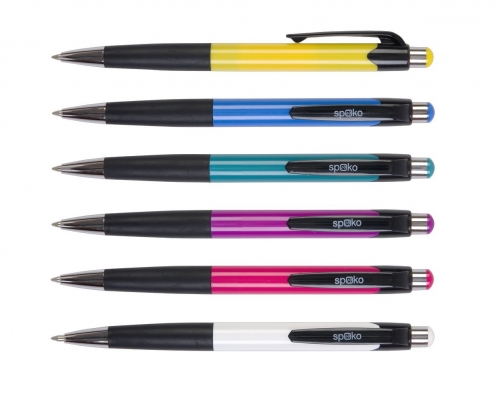 Kuličkové pero Spoko S011299 - 0,5 mm, plastové, mix barev