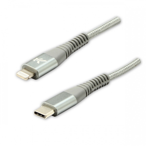 Kabel USB C M-Lightning C94 M Logo  - 2.0, 2 m, stříbrný