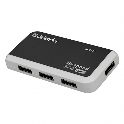USB Hub - 2.0, 4 porty, rychlost 480 Mb/s, délka kabelu 80 cm, černý
