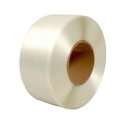 Vázací páska PES 9 mm - průměr dutinky 60 mm, 500 m, bílá