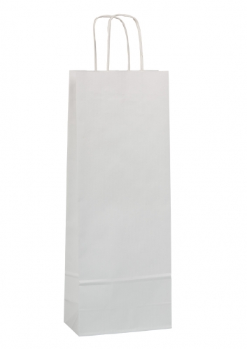 Papírová taška na víno - 14x8x39 cm, bílá