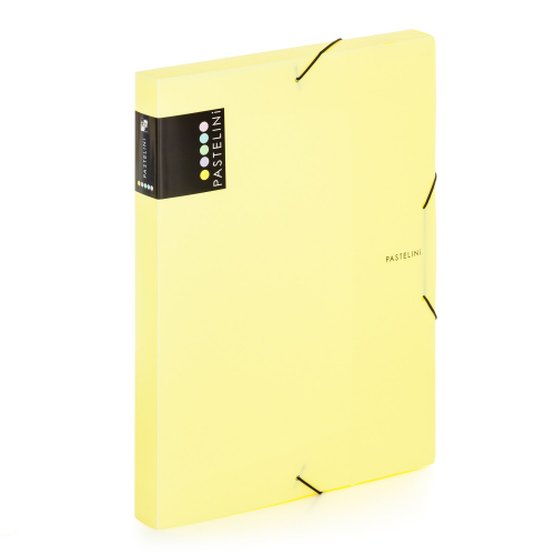 Box na spisy A4 Pastelini - s gumou, plastový, žlutý