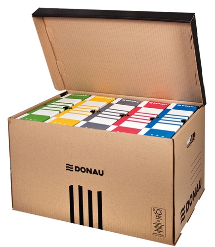 Archivační box Donau - 565x370x315 mm, hnědý/hnědý