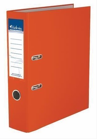 Pákový pořadač A4 Victoria Basic – 7,5 cm, PP/karton, rado zámek, oranžový