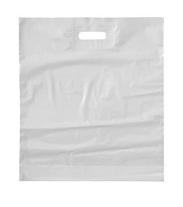 Igelitová taška s průhmatem - 38x45+6 cm, bílá