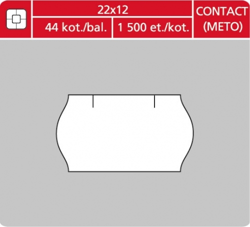 Značkovací etikety do etiketovacích kleští (EZ) - CONTACT (METO), 22x12 mm, bílé, 1500 etiket