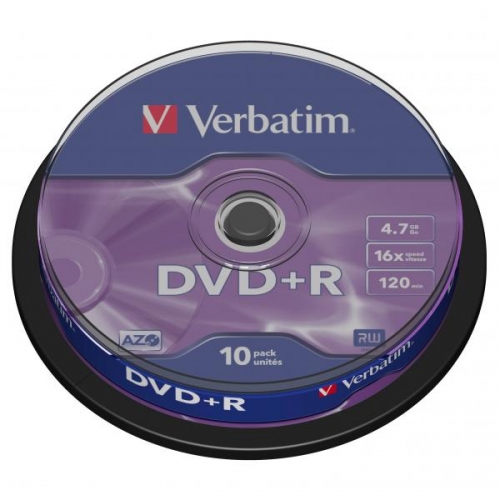DVD+R Verbatim AZO 4,7 GB - 16x, bez možnosti potisku, cake box, 10-pack