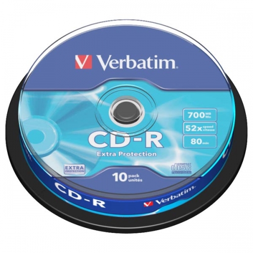 CD-R Verbatim Extra Protection 700 MB - 52x, bez možnosti potisku, cake box, 10-pack