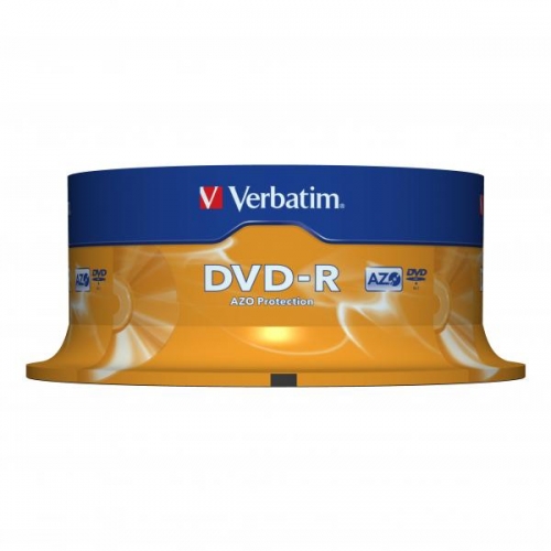 DVD-R Verbatim AZO 4,7 GB Printable - 16x, bez možnosti potisku, cake box, 25-pack