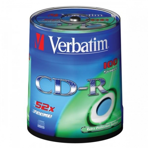 CD-R Verbatim Extra Protection 700 MB - 52x, bez možnosti potisku, cake box, 100-pack