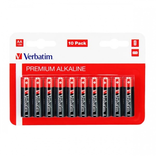 Alkalické baterie Verbatim 1,5 V - tužka, LR6, typ AA, 10 ks