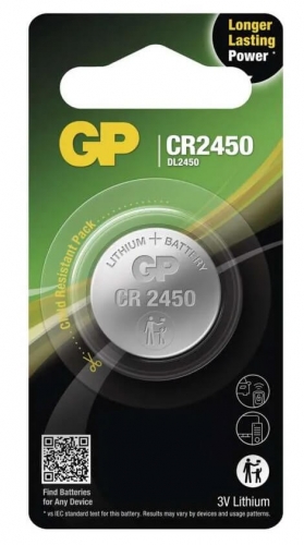 Lithiová knoflíková baterie GP 3 V - CR2450, blistr, 1 ks